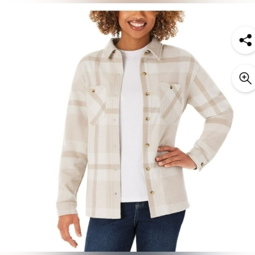 Member's Mark Women's Relaxed Fit Warm Long Sleeve Cozy Button Down